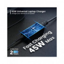 EWENT Cargador Universal Portatil Automatico 45W Con 8 Clavijas EW3963