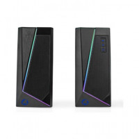 NEDIS Altavoces Gaming Con Luces De Colores 18W Cable Jack 3.5mm 2.0 Estereo GSPR31020BK