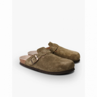 Zuecos Genuins Riva Velour Khaki
