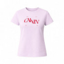 Camiseta Slim con Imagen de Logo Dividido  CALVIN KLEIN