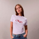 Camiseta Slim con Imagen de Logo Dividido  CALVIN KLEIN