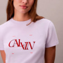 Camiseta Slim con Imagen de Logo Dividido  CALVIN KLEIN
