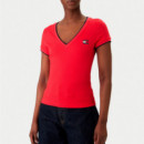 Camiseta Slim con Cuello en V  TOMMY HILFIGER