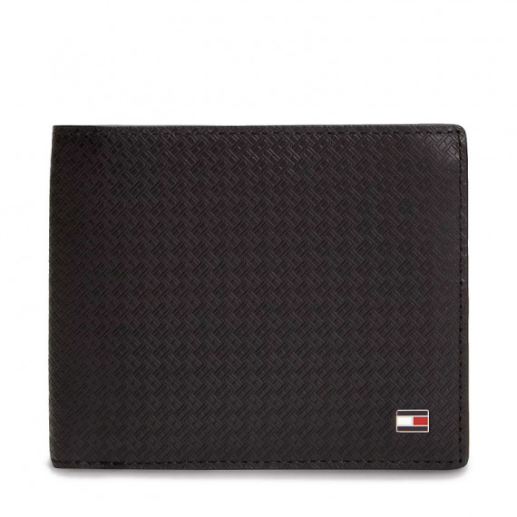 Cartera de piel con logo en relieve