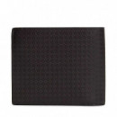 Cartera de piel con logo en relieve