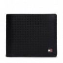 Cartera de piel con logo en relieve