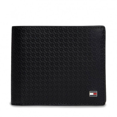 Cartera de piel con logo en relieve