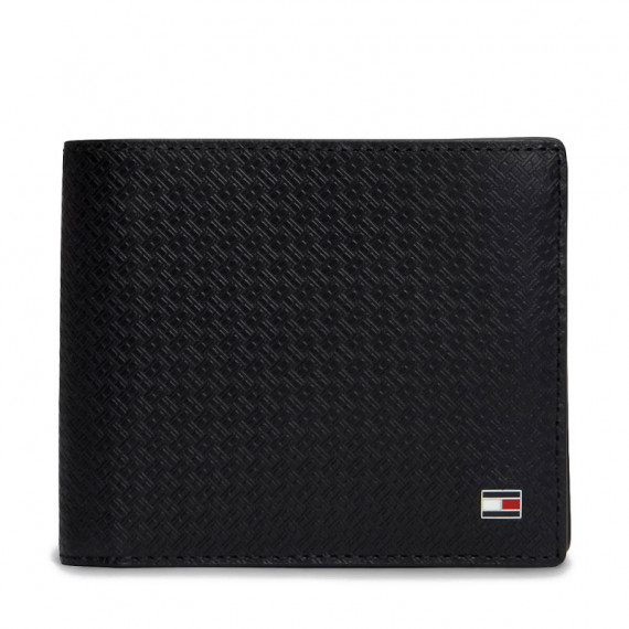 Cartera de piel con logo en relieve