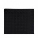 Cartera de piel con logo en relieve