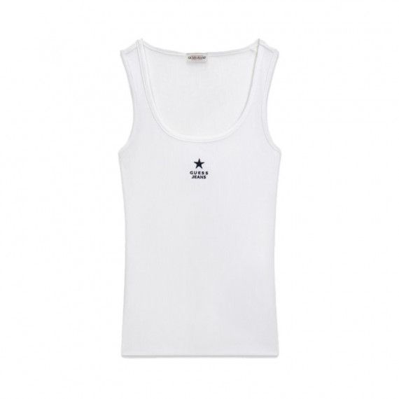 Top sin Mangas con Estrella Bordada Corte Slim  GUESS