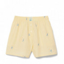 Pantalón corto tipo bóxer de jacquard de popelín de algodón