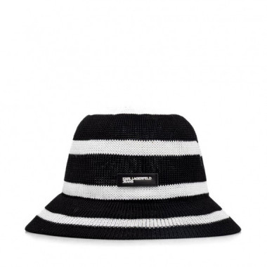 Sombrero bucket a rayas de punto