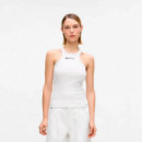 Camiseta de tirantes de canalé con logotipo