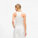 Camiseta de tirantes de canalé con logotipo