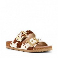 Sandalia Slofi de Piel Efecto Poni  COLORS OF CALIFORNIA