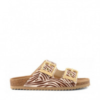 Sandalia Slofi de Piel Efecto Poni  COLORS OF CALIFORNIA