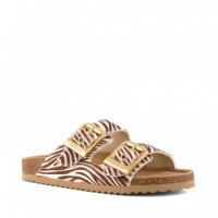 Sandalia Slofi de Piel Efecto Poni  COLORS OF CALIFORNIA