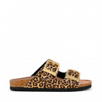 Sandalia Slofi de Piel Efecto Poni  COLORS OF CALIFORNIA