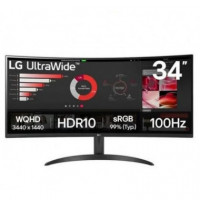 LG Monitor Profesional Ultrapanoramico CURVO34WR50QK-B 34 Wqhd Negro HDMI / 5MS
