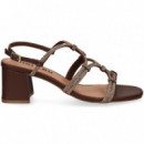 Sandalia Tiras Unidas Strass+marron  BIBI LOU