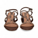 Sandalia Tiras Unidas Strass+marron  BIBI LOU