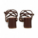 Sandalia Tiras Unidas Strass+marron  BIBI LOU