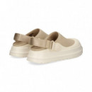 ZUECO TIRA ATRAS GOMA+ANVAS BEIGE