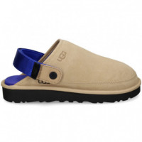 Zueco Tira Atras Serraje Azul+beige  UGG