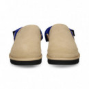 ZUECO TIRA ATRAS SERRAJE AZUL+BEIGE