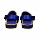 ZUECO TIRA ATRAS SERRAJE AZUL+BEIGE