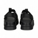 SANDALIA PLATAFORMA VELCROS NEGRO