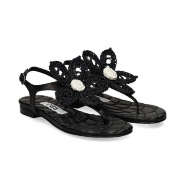 ESCLAVA FLOR GANCHILLO PIEL NEGRO