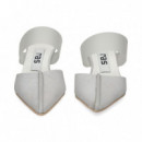 MULE COSTURA + TIRA VINILO GRIS