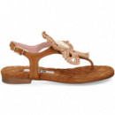 ESCLAVA FLOR GANCHILLO ANTE CUERO