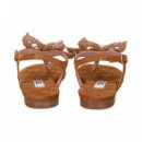 ESCLAVA FLOR GANCHILLO ANTE CUERO