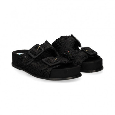 PALA 2 HEBILLAS RAFIA NEGRO