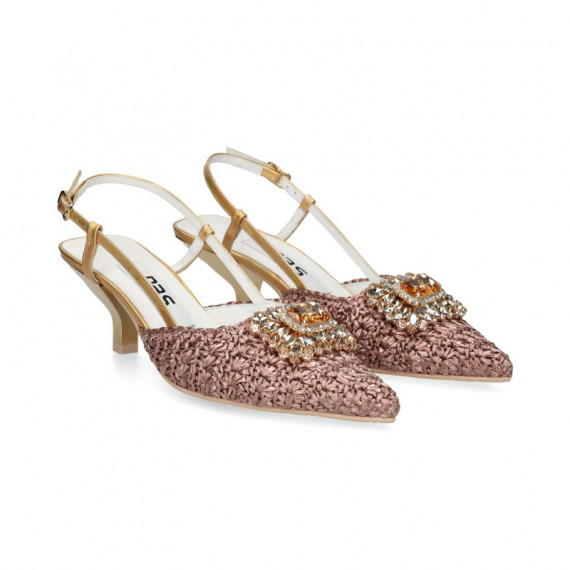 SIN TALON APLIQUE RAFIA PLATINO