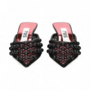 Mule con Bolitas Rejilla Negro  RAS