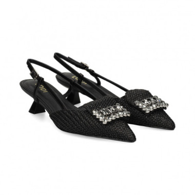 SIN TALON APLIQUE RAFIA NEGRO