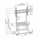 SOPORTE TV MONITOR AISENS SUELO CON RUEDAS 37-100