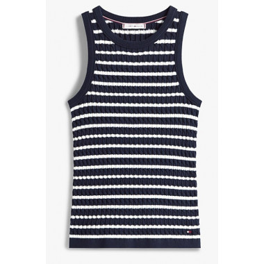 TOMMY HILFIGER - Co Cable Fine Gg Sl Slim Swt - 0BB - F|WW0WW45706/0BB