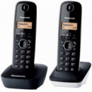 PANASONIC KX-TG1612SP1 Teléfono Inalámbrico Duo Negro/blanco