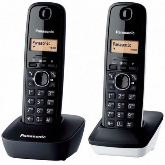 PANASONIC KX-TG1612SP1 Teléfono Inalámbrico Duo Negro/blanco