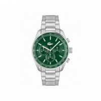 Reloj Plateado E/verde  LACOSTE
