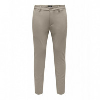 Pantalones ONLY&SONS Mark Tejido Jogger Gris Vintage Khaki