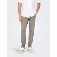 Pantalones ONLY&SONS Mark Tejido Jogger Gris Vintage Khaki