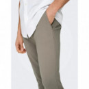 Pantalones ONLY&SONS Mark Tejido Jogger Gris Vintage Khaki