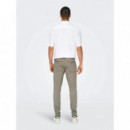 Pantalones ONLY&SONS Mark Tejido Jogger Gris Vintage Khaki