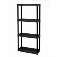 Estantería de Polipropileno Negra con 4 Baldas Artplast 600x300x1330 mm