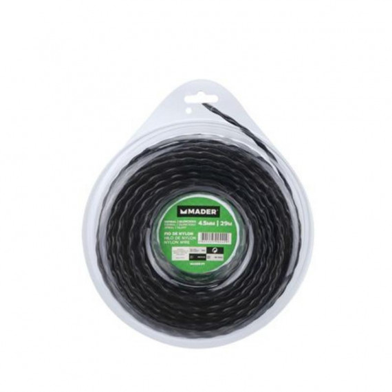 MADER Hilo de Nylon Espiral Silencioso para Desbrozadora 4.5 Mm X 29 Metros
